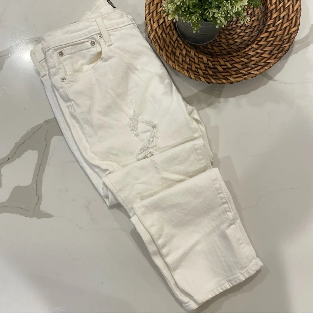 J.Crew Point Sur High rise slim boy White denim jeans - Picture 5 of 13